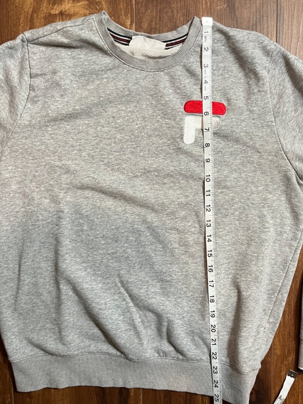 Fila logo grey sweatshirt lounge athletic gym casual streetwear blokecore casual - Picture 14 of 15